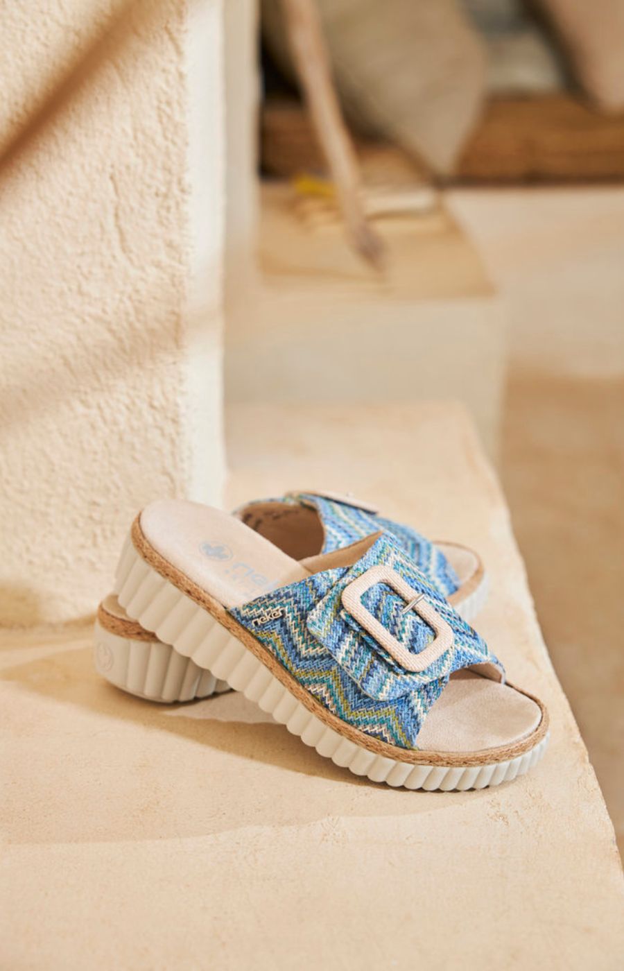 Rieker Braided Mule in Blue