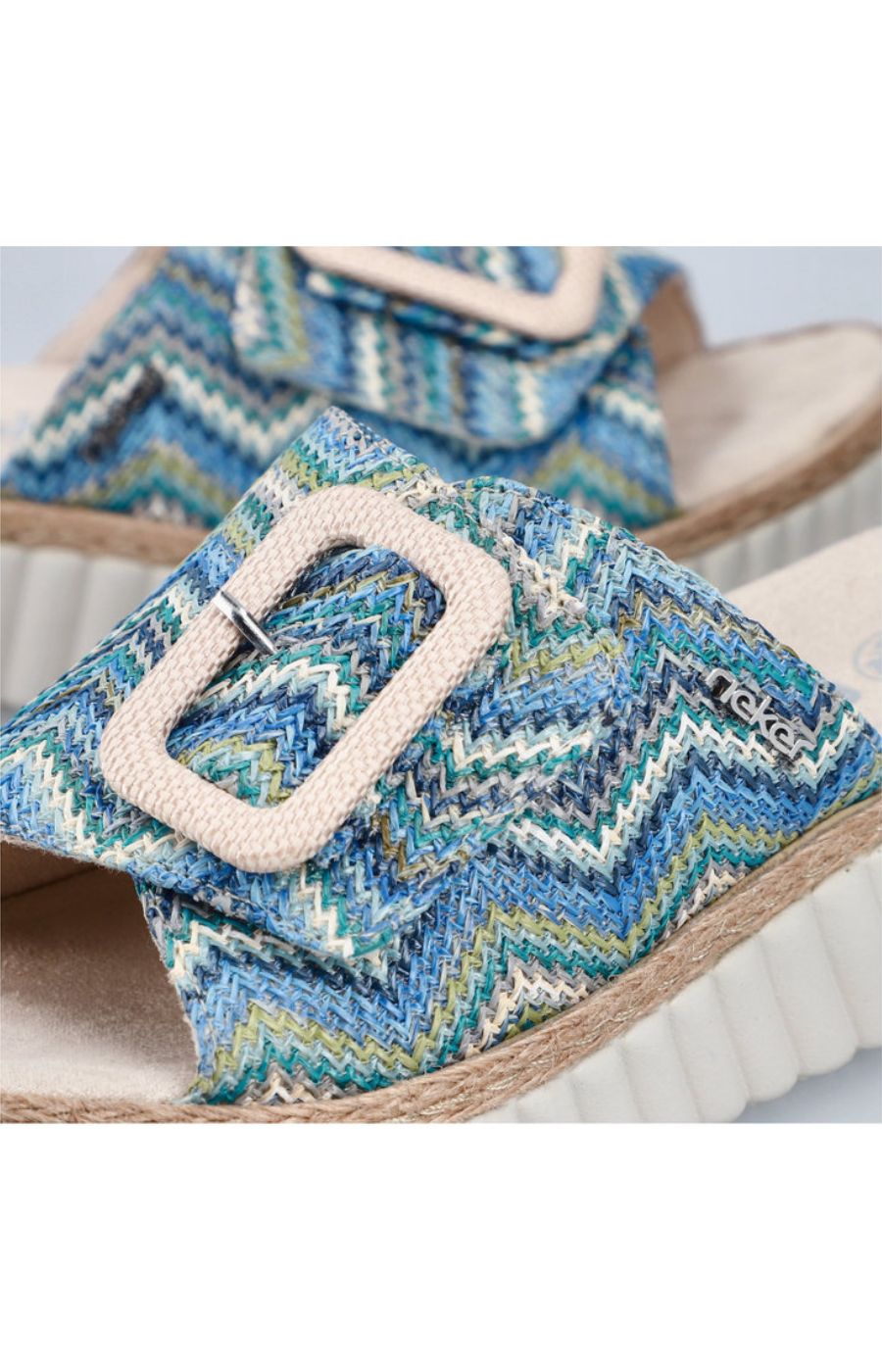 Rieker Braided Mule in Blue