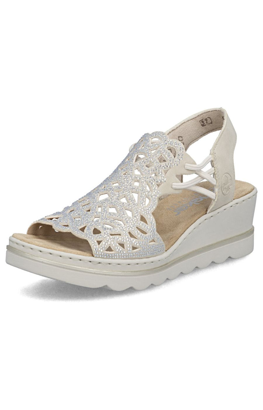 Rieker Diamante Wedge Sandal in Beige