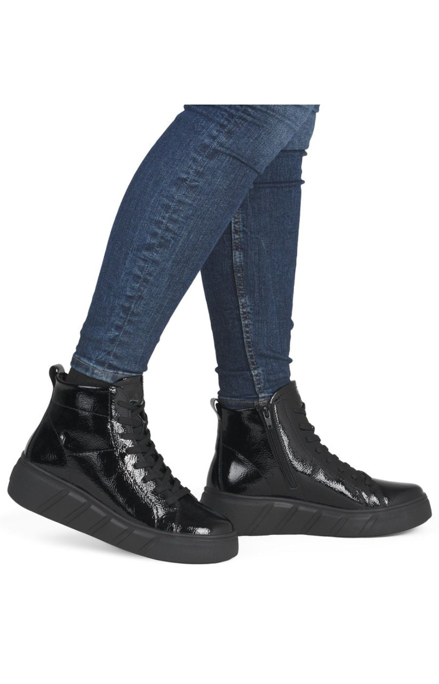 Rieker High Top Trainer in Black