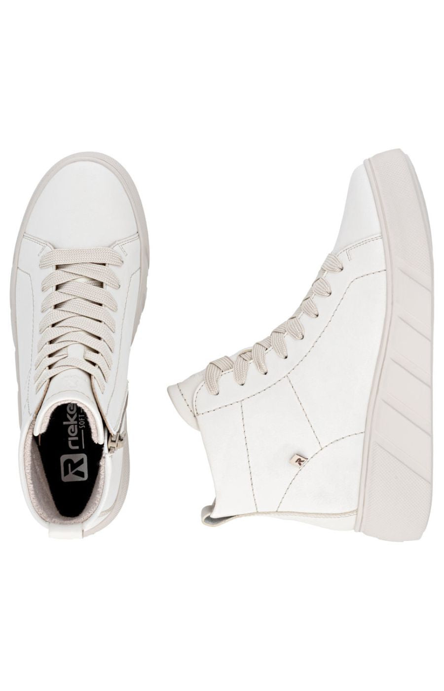 Rieker High Top Trainer in Off White