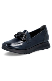 Rieker Leather Loafer in Navy