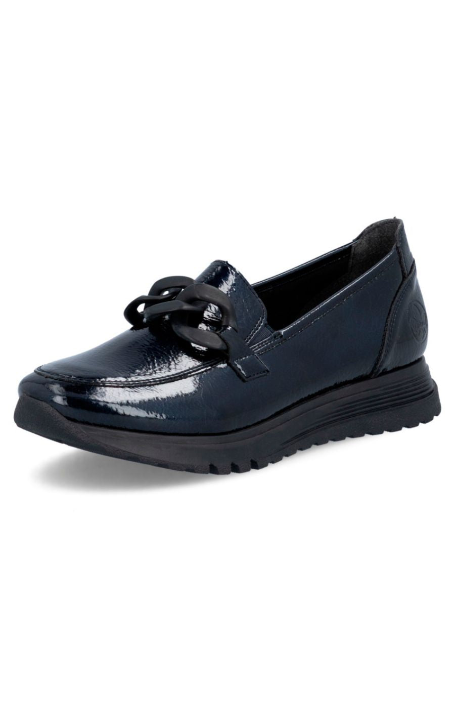 Rieker Leather Loafer in Navy