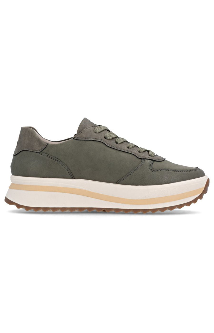 Rieker Platform Lace Up Trainer in Green