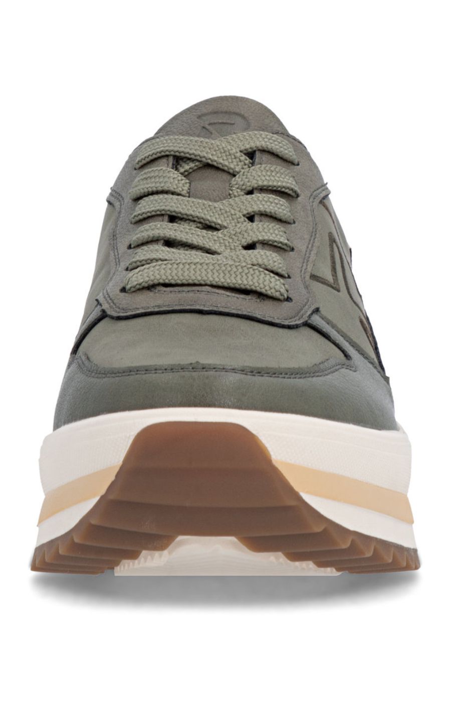 Rieker Platform Lace Up Trainer in Green