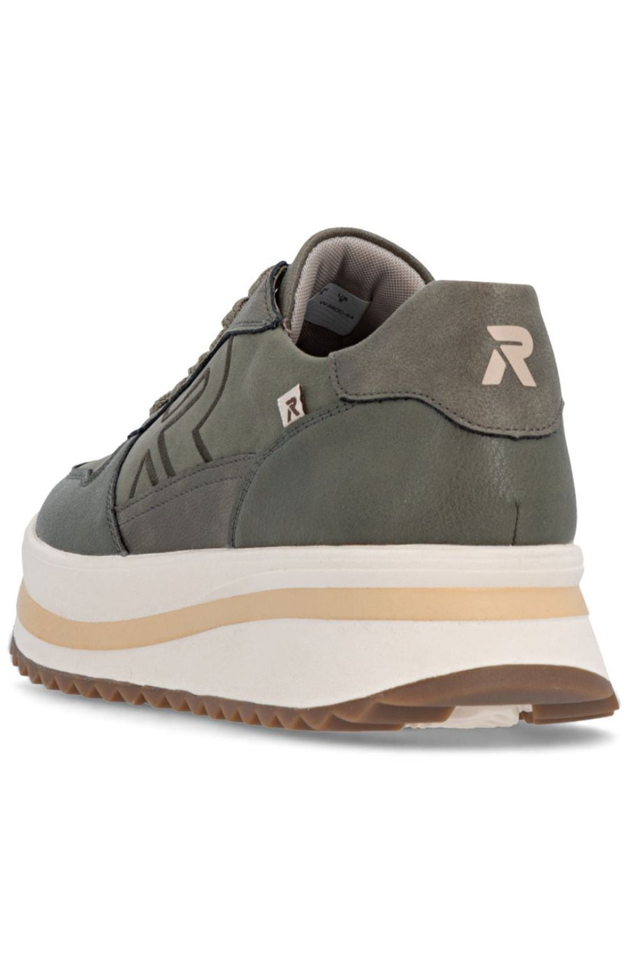 Rieker Platform Lace Up Trainer in Green