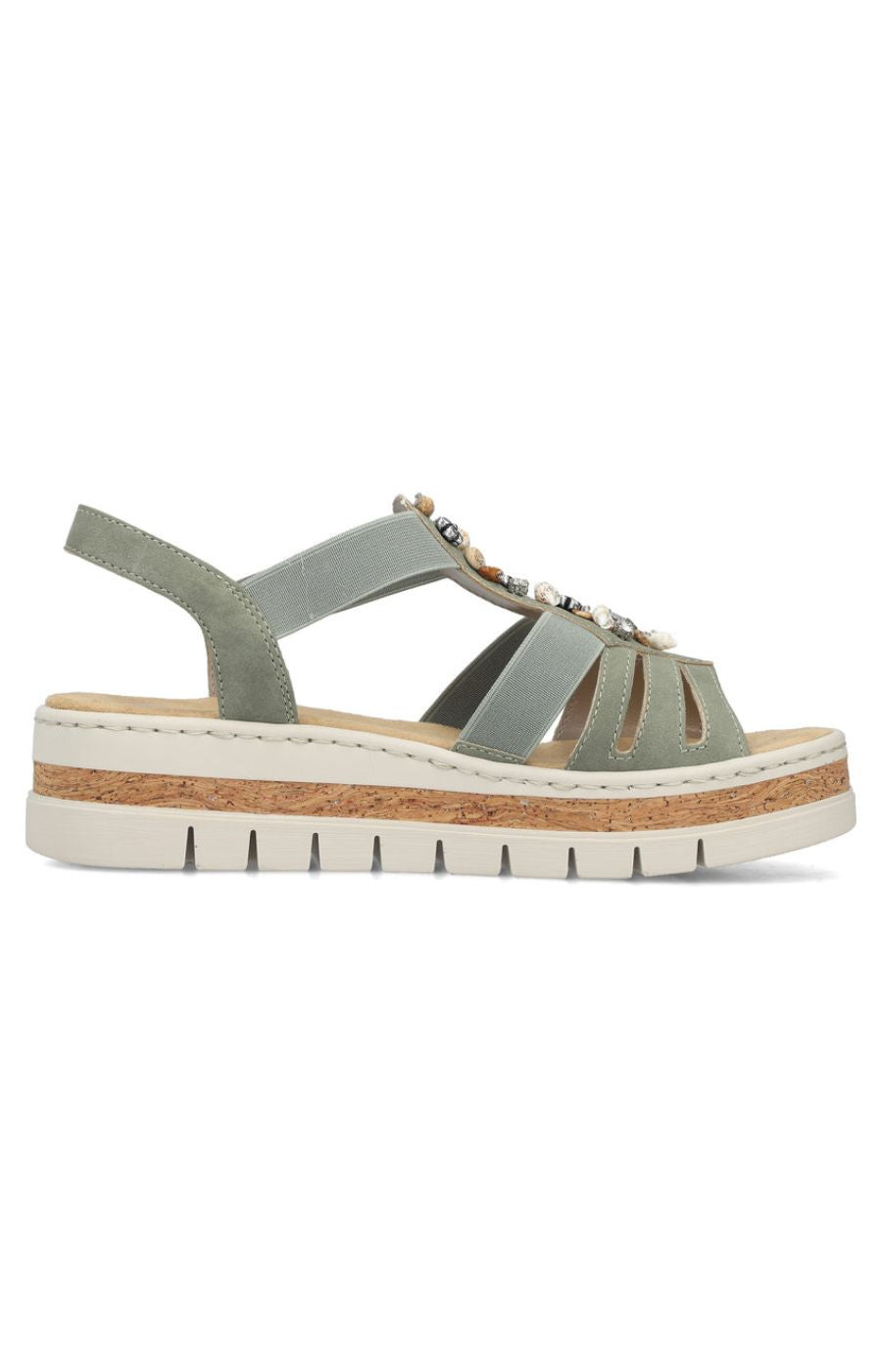 Rieker Seashell Sandal in Khaki
