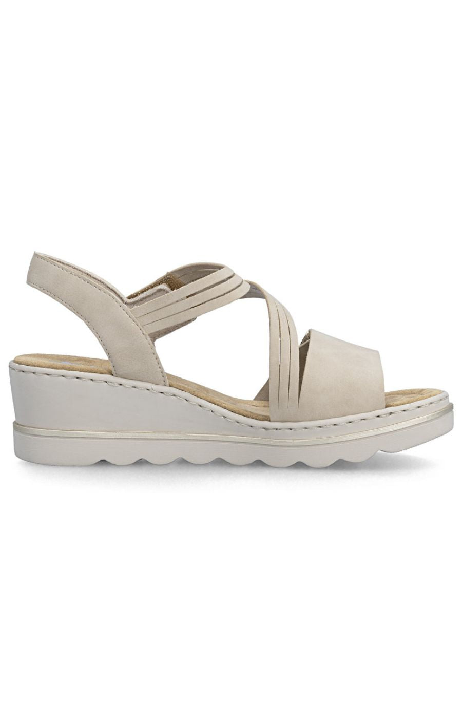 Rieker Split Strap Sandal in Beige