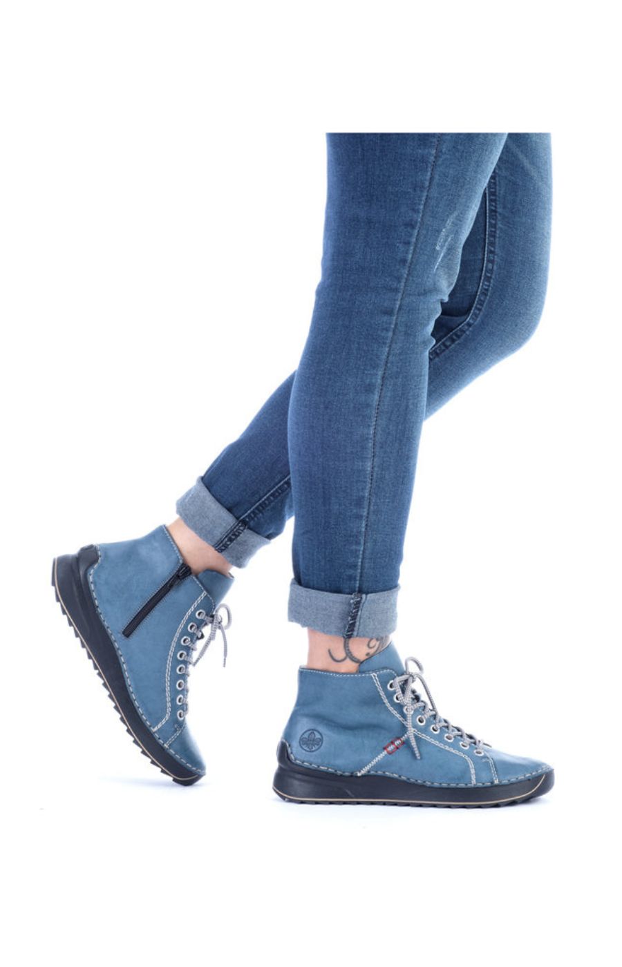 Rieker Stitch Boot in Blue