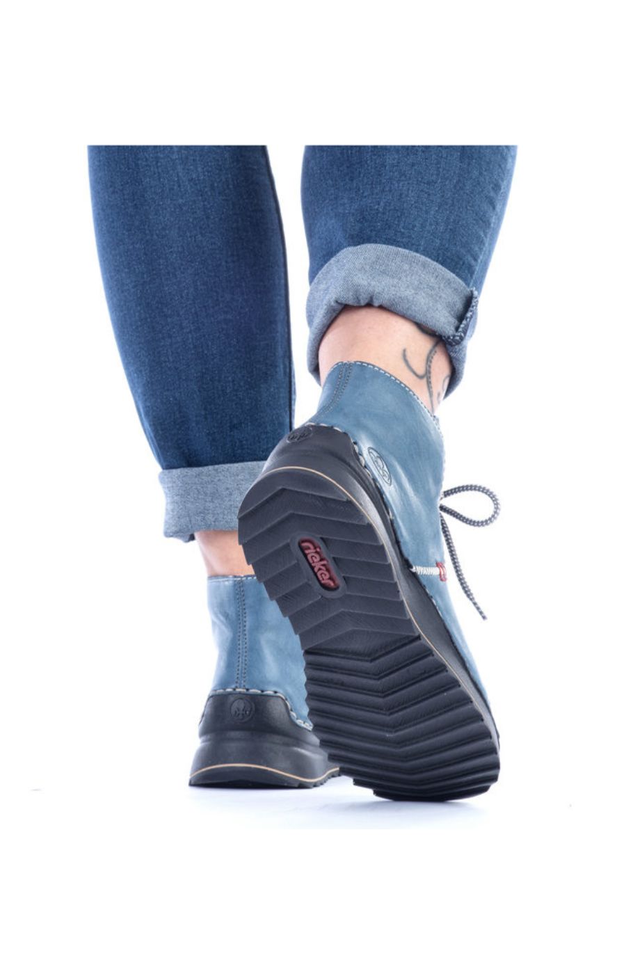 Rieker Stitch Boot in Blue