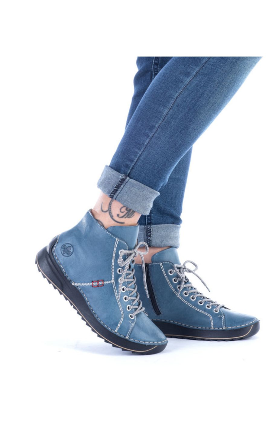 Rieker Stitch Boot in Blue