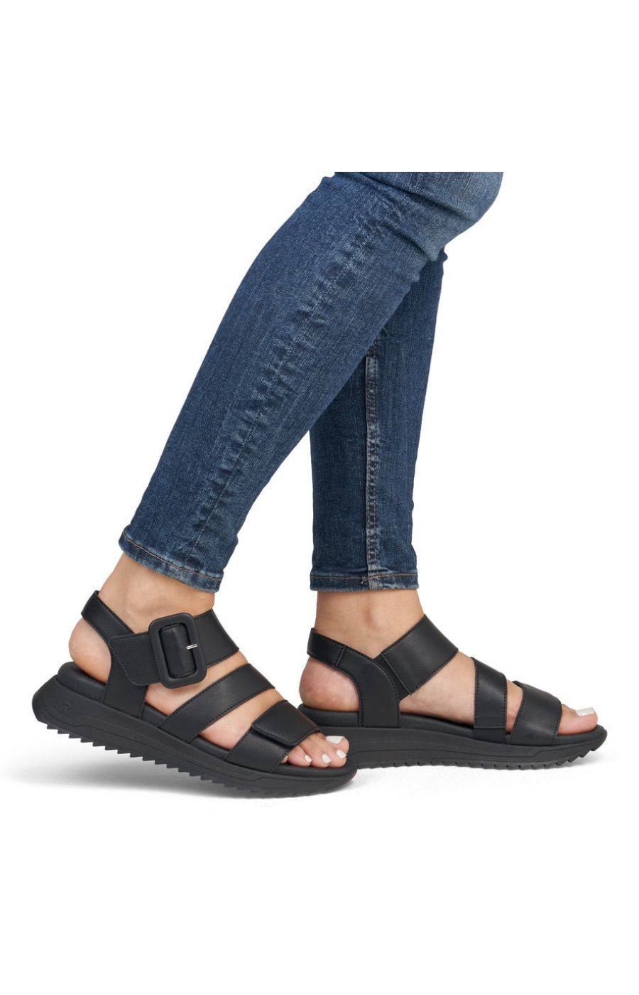 Rieker Strappy Sandal in Black