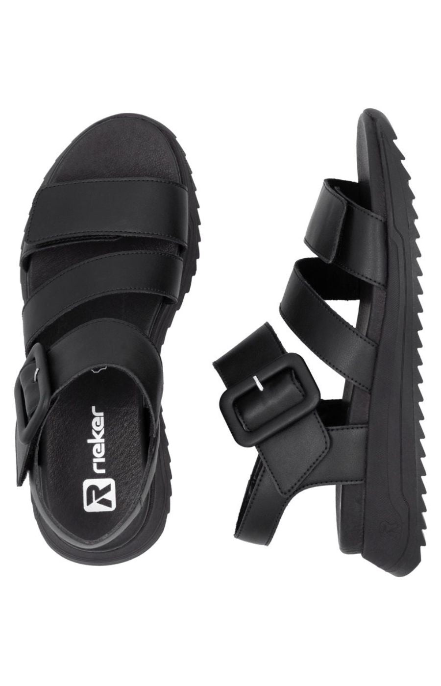 Rieker Strappy Sandal in Black