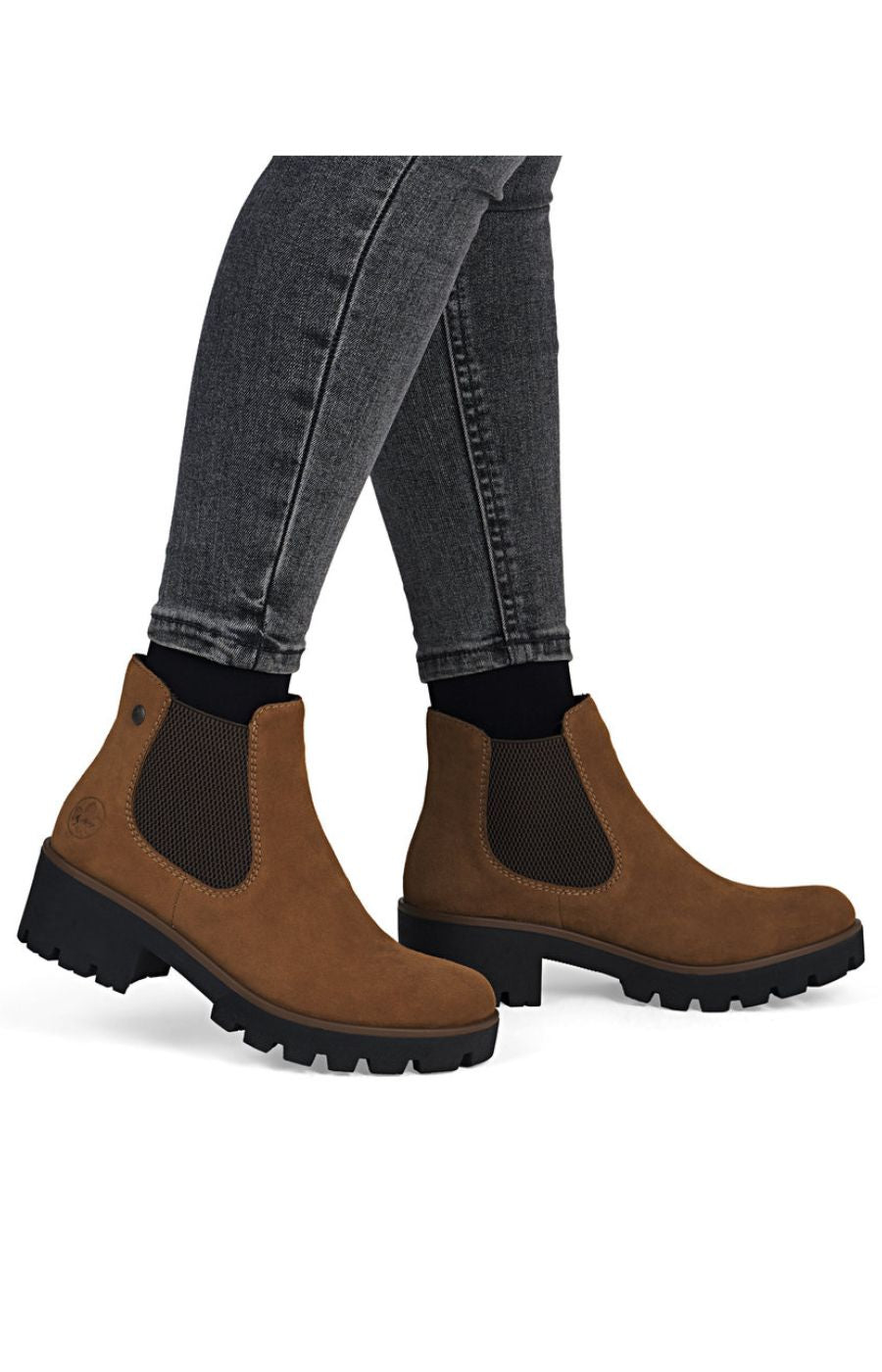 Rieker Suede Chelsea Boot in Brown