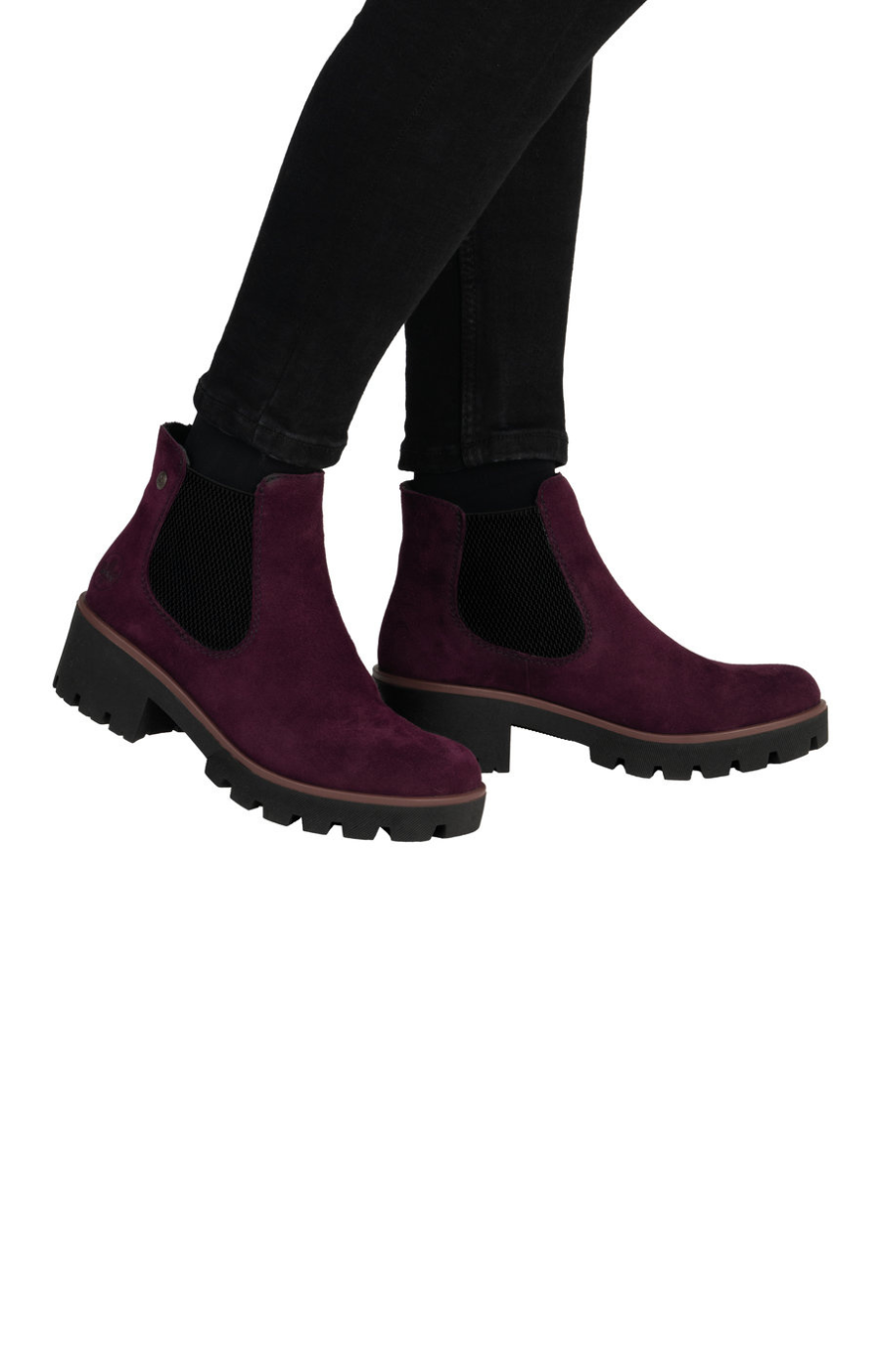 Rieker Suede Chelsea Boot in Wine