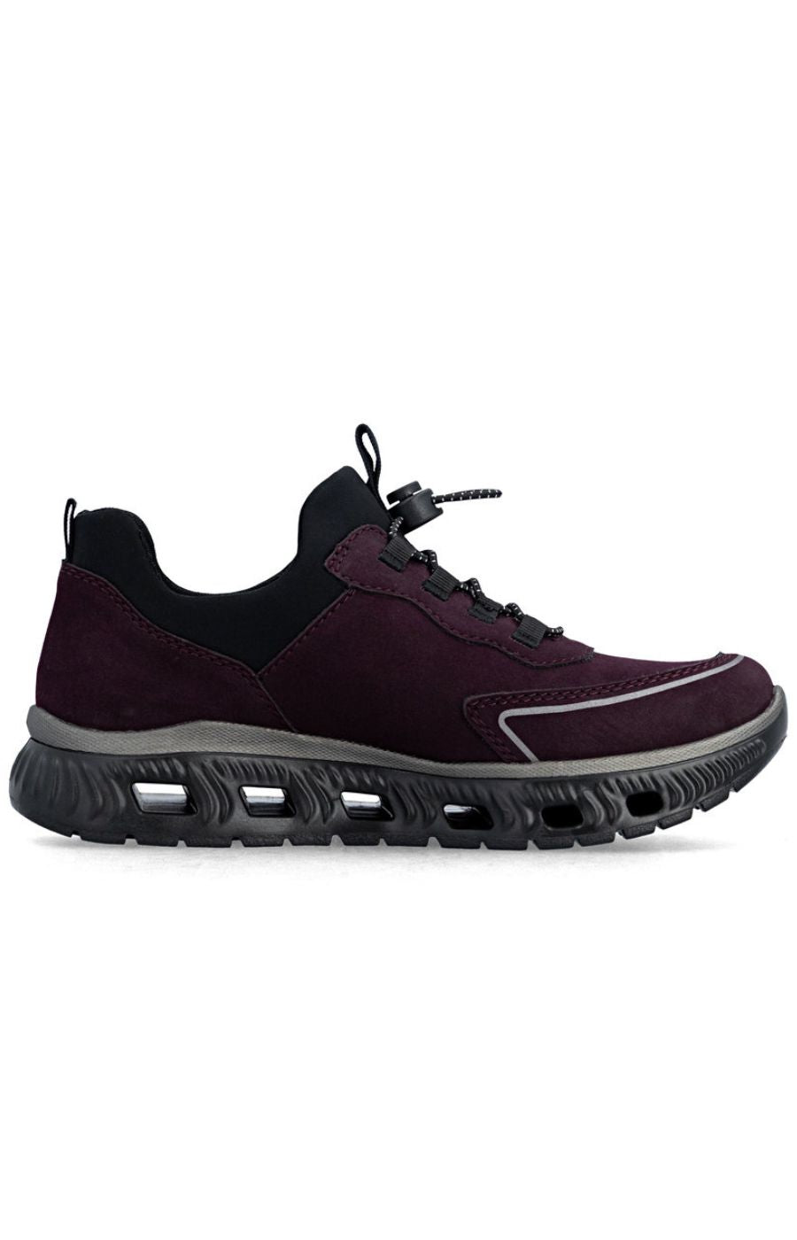 Rieker Toggle Lace Trainer in Wine