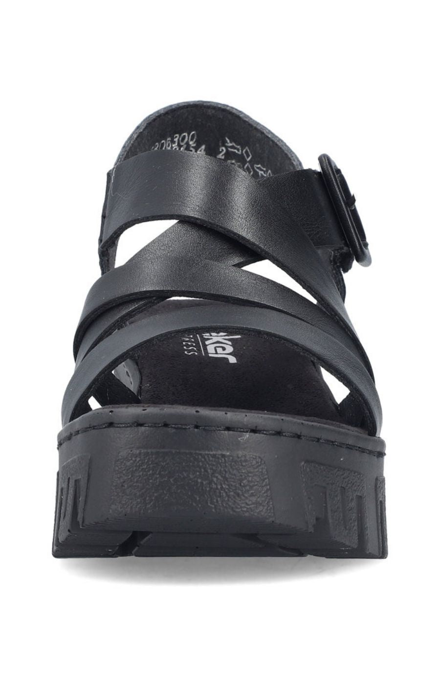 Rieker Wedge Sandal in Black