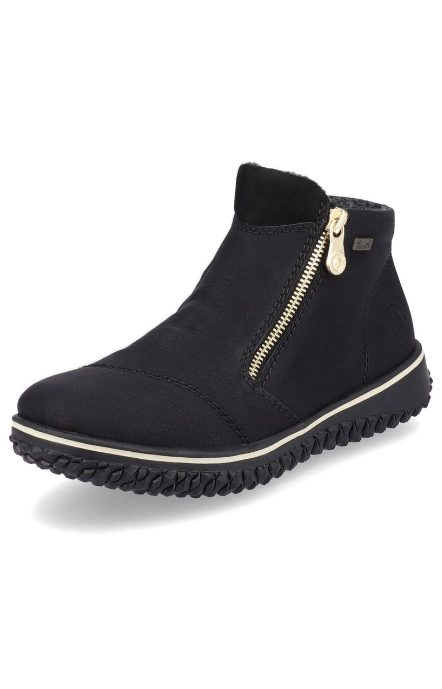 Rieker Zip Ankle Boots in Black