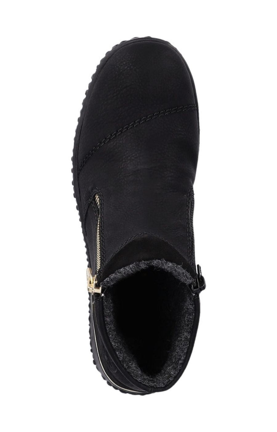Rieker Zip Ankle Boots in Black