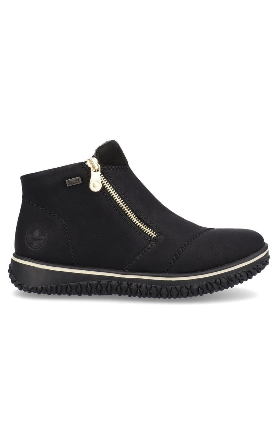 Rieker Zip Ankle Boots in Black