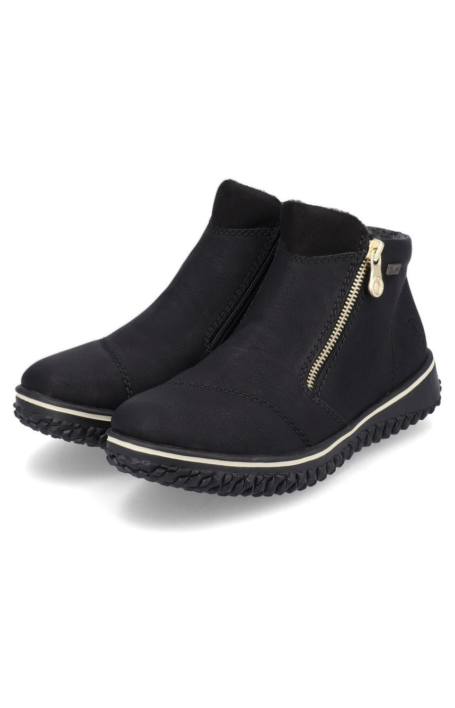 Rieker Zip Ankle Boots in Black