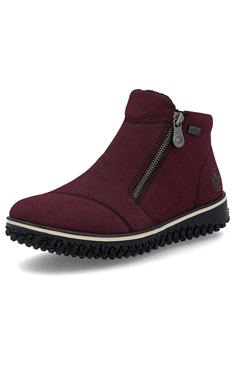 Rieker Zip Ankle Boots in Wine