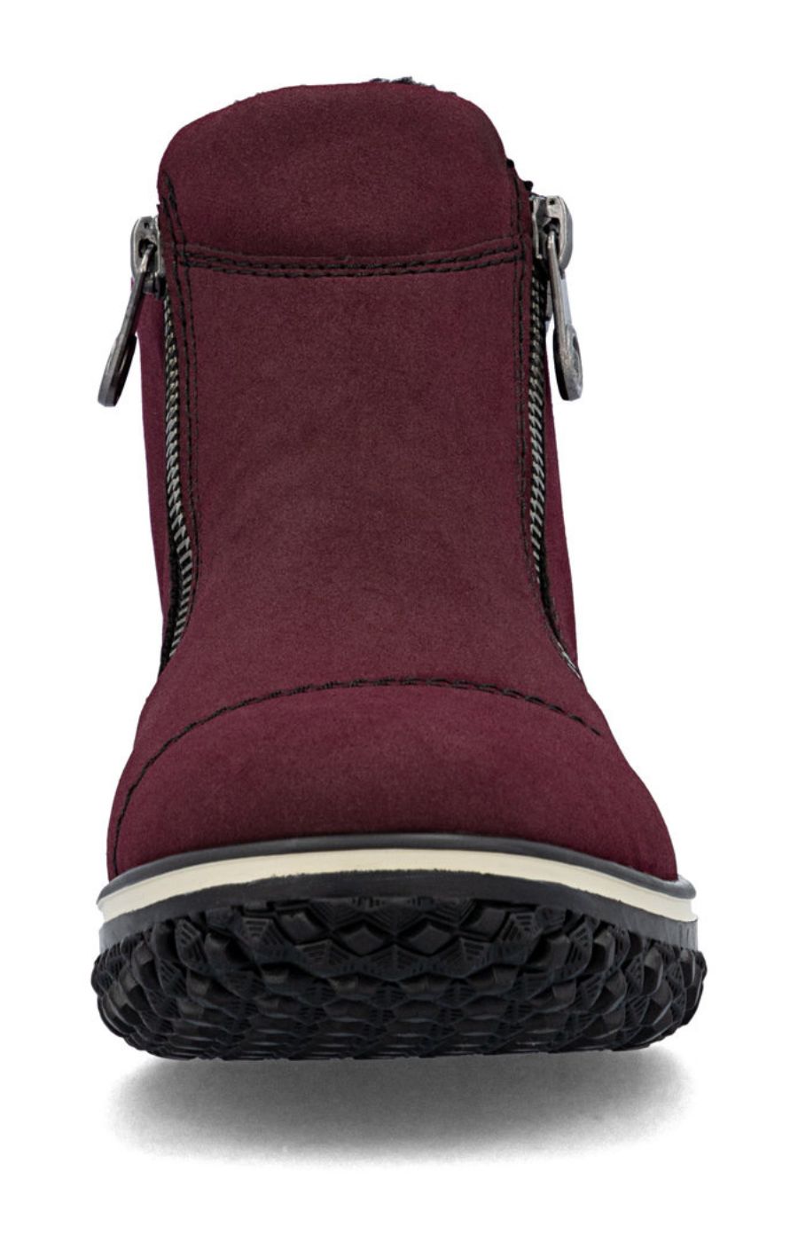 Rieker Zip Ankle Boots in Wine