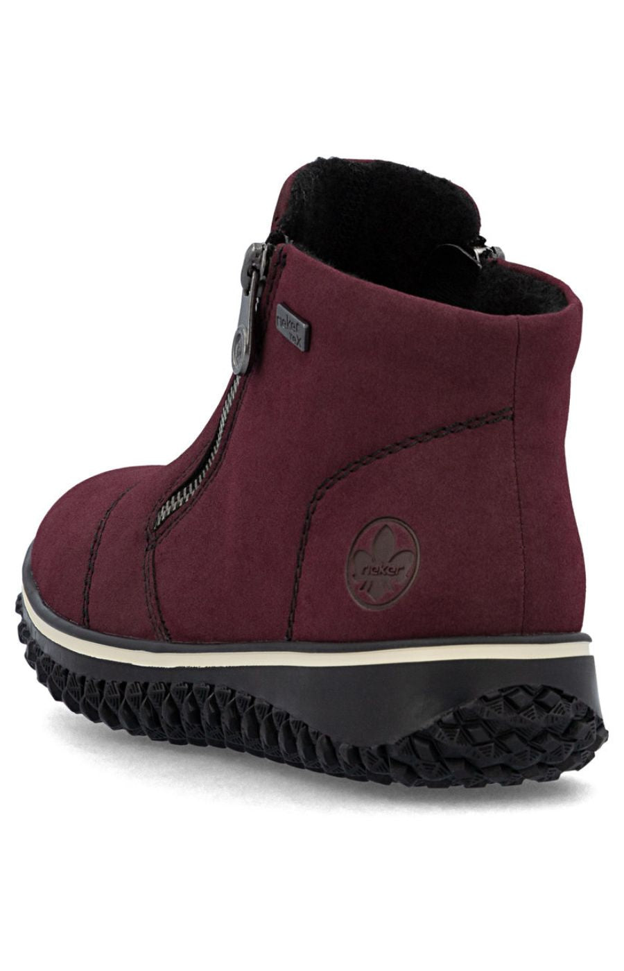 Rieker Zip Ankle Boots in Wine