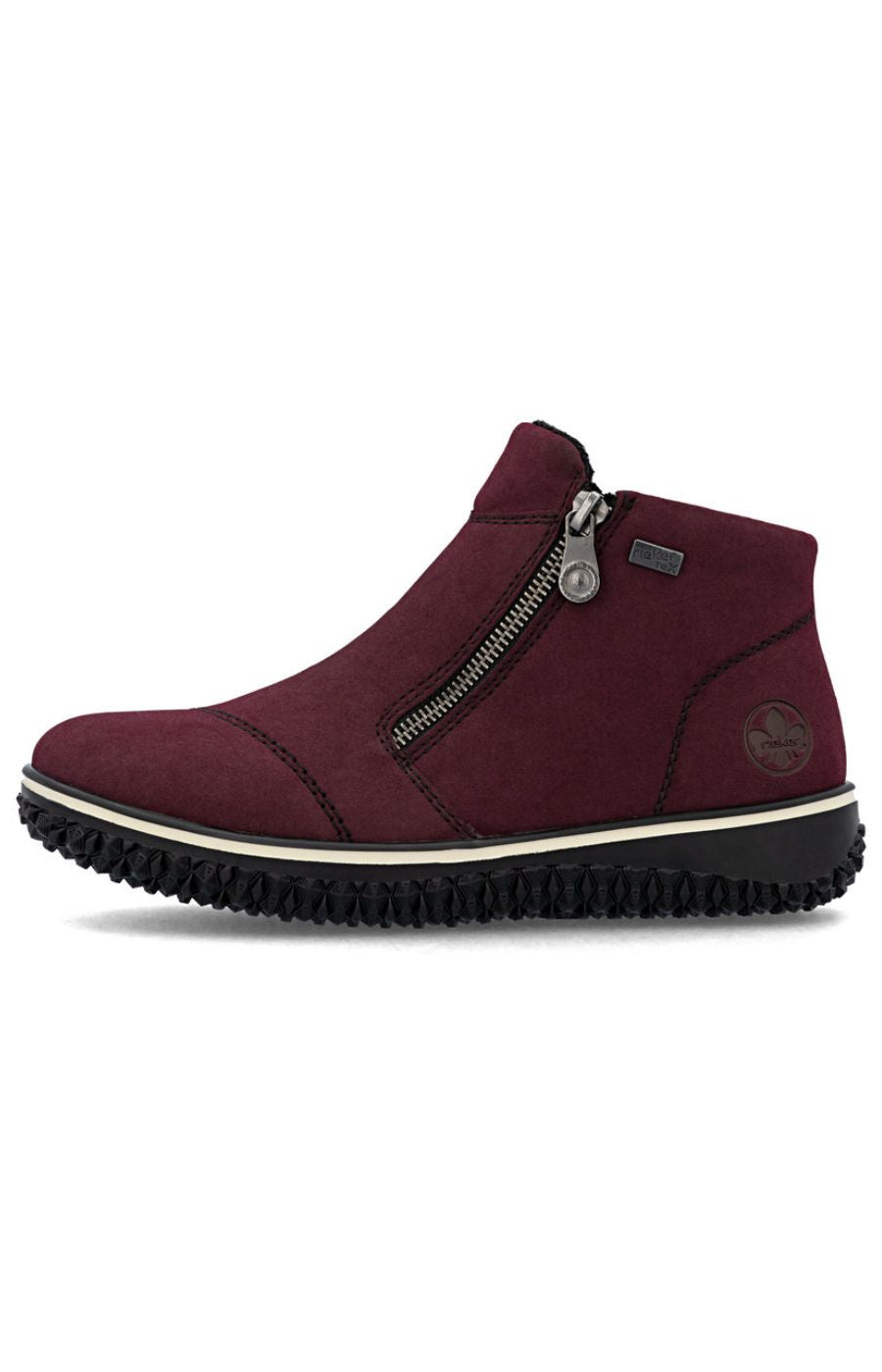 Rieker Zip Ankle Boots in Wine