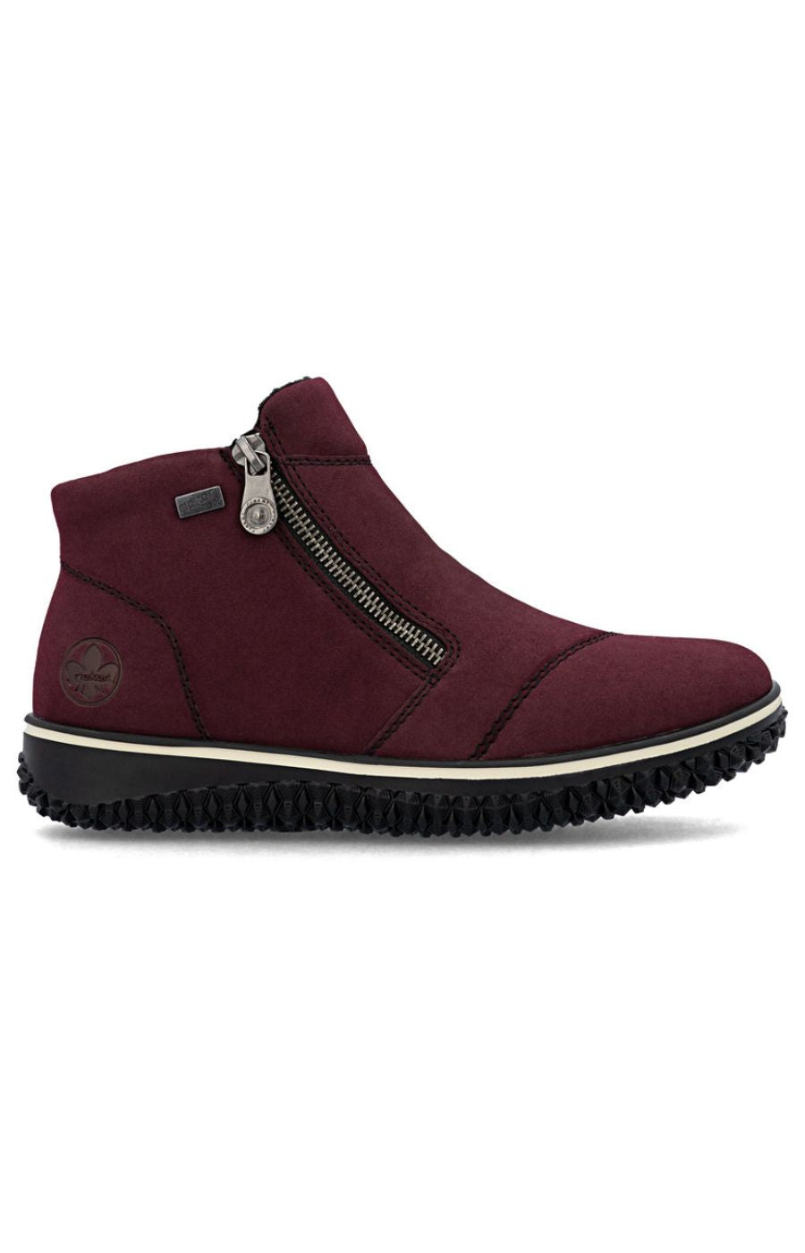 Rieker Zip Ankle Boots in Wine