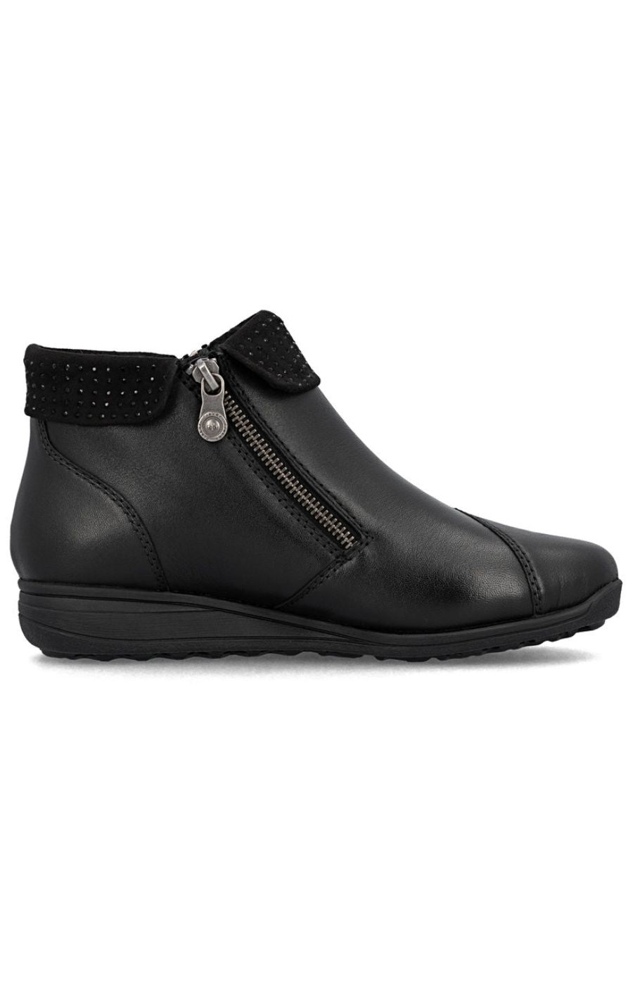Rieker Zip Boots in Black