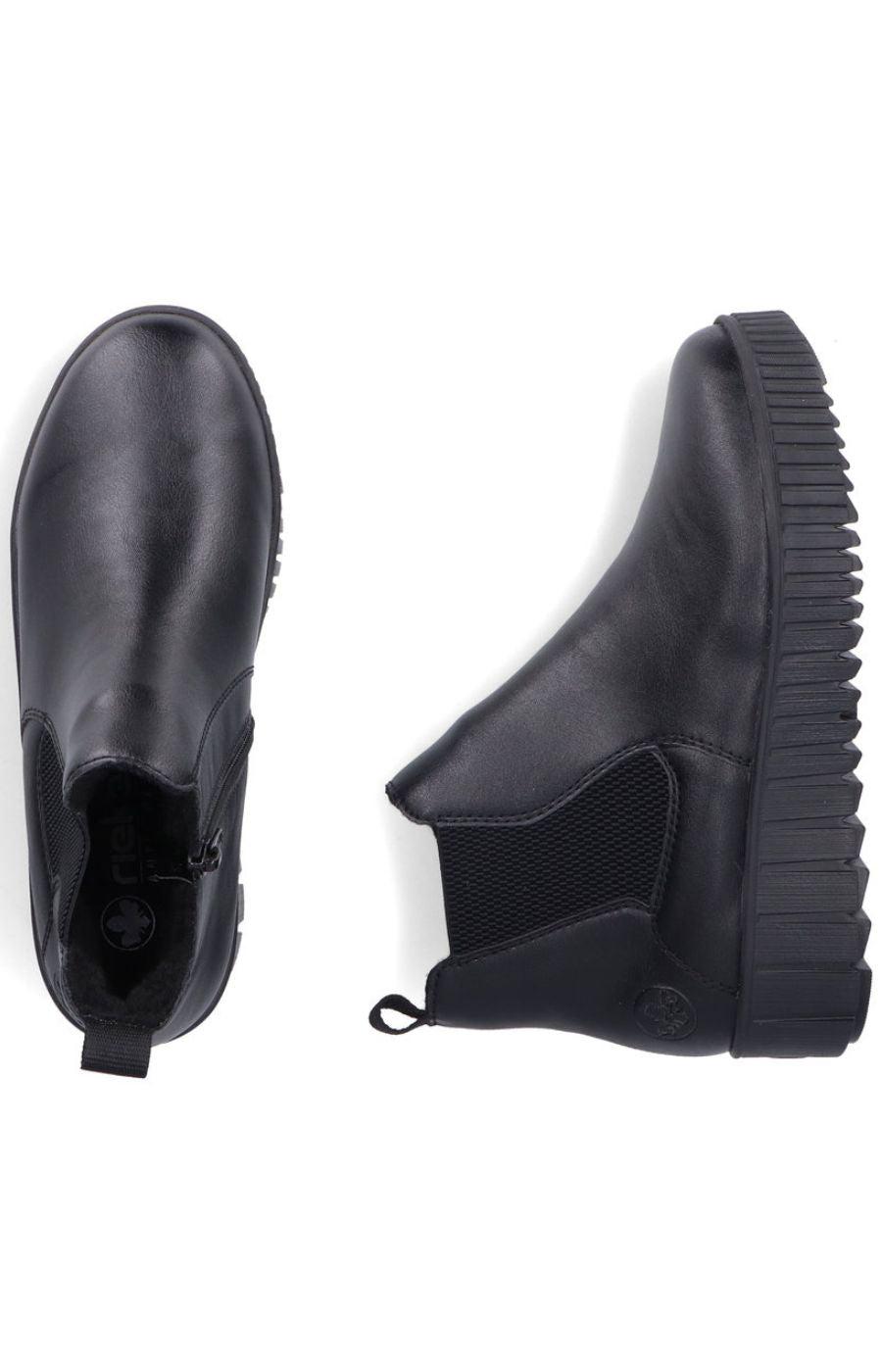 Rieker Zip Chelsea Boot in Black