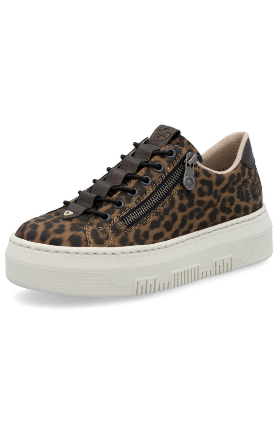 Rieker Zip Trainer in Leopard Print