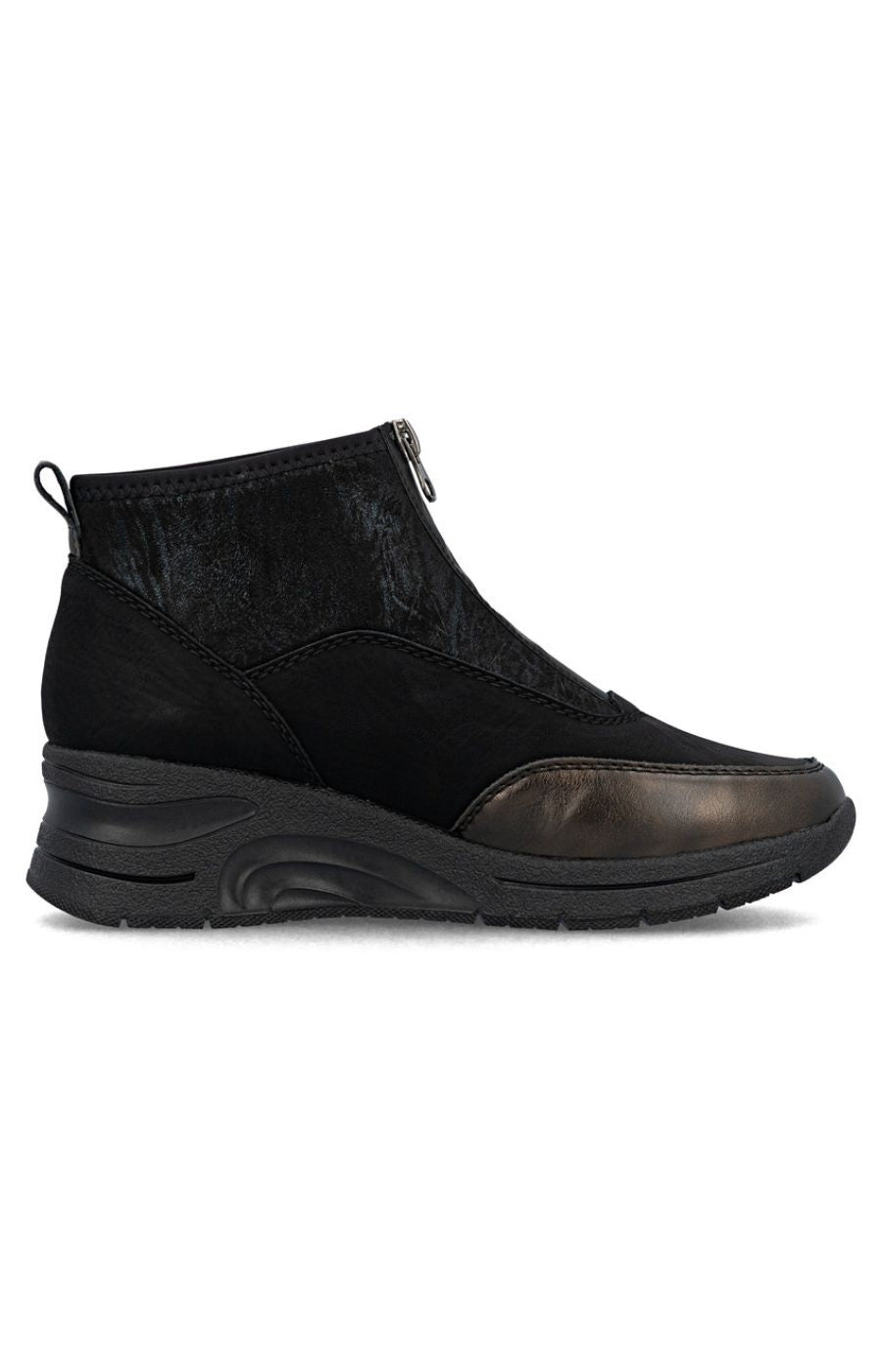 Rieker Zip Wedge Trainer in Black