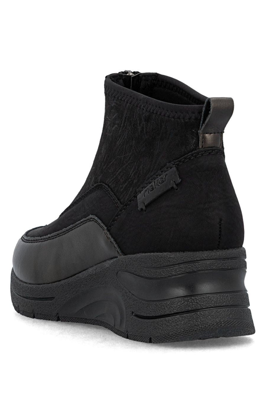 Rieker Zip Wedge Trainer in Black