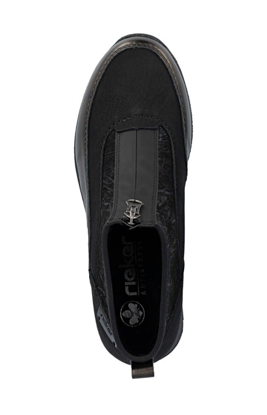 Rieker Zip Wedge Trainer in Black