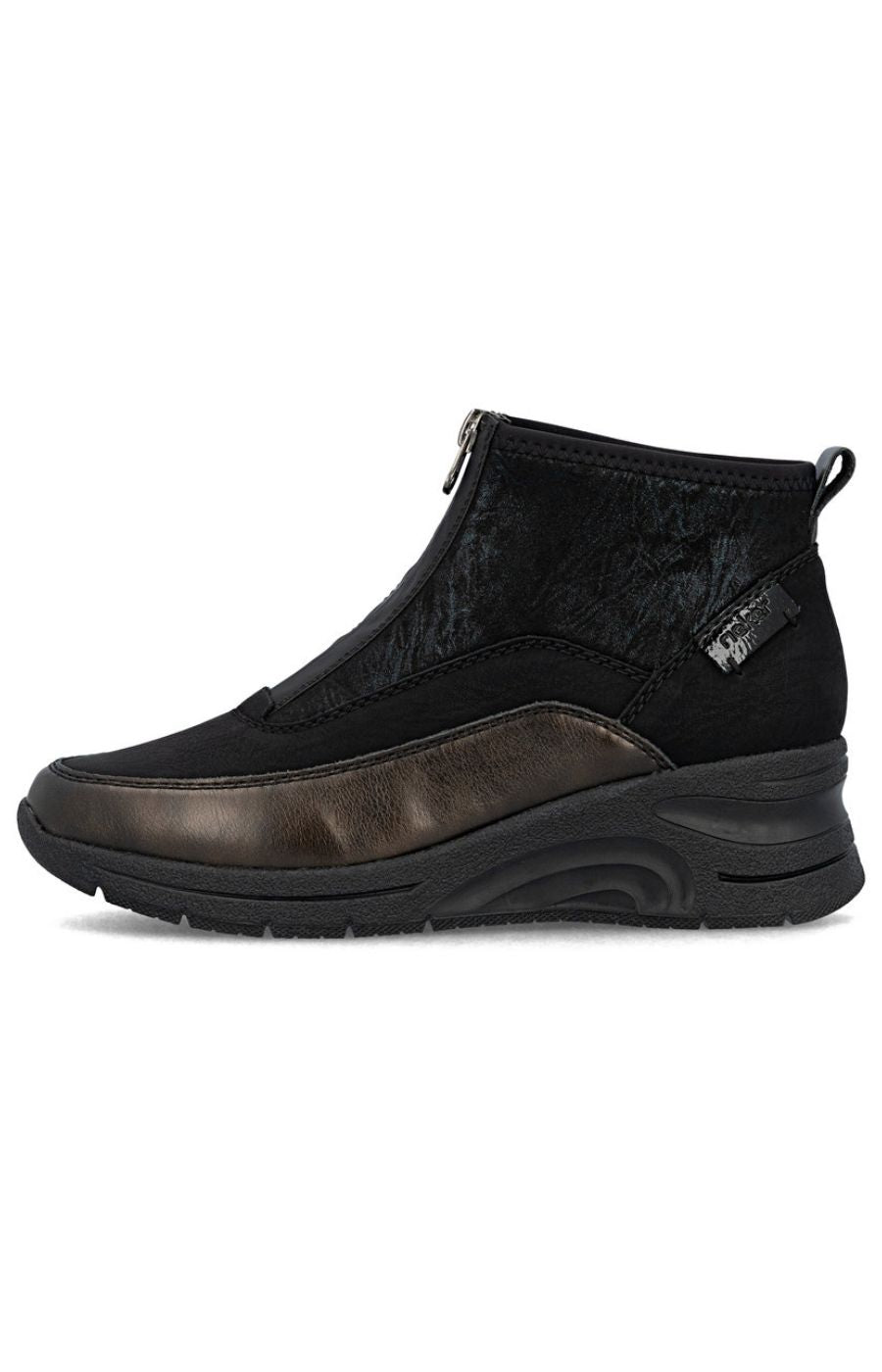 Rieker Zip Wedge Trainer in Black