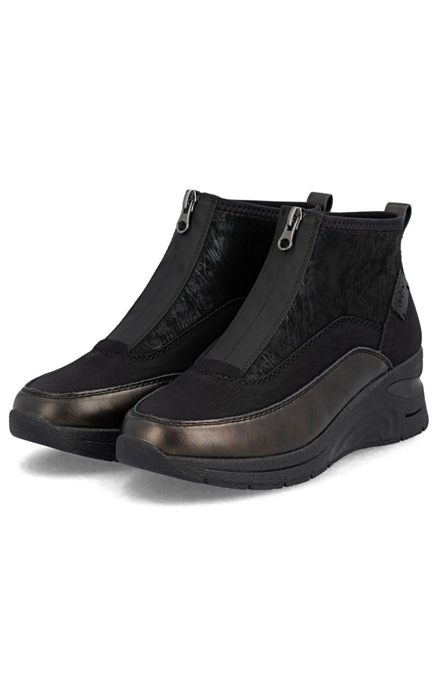 Rieker Zip Wedge Trainer in Black