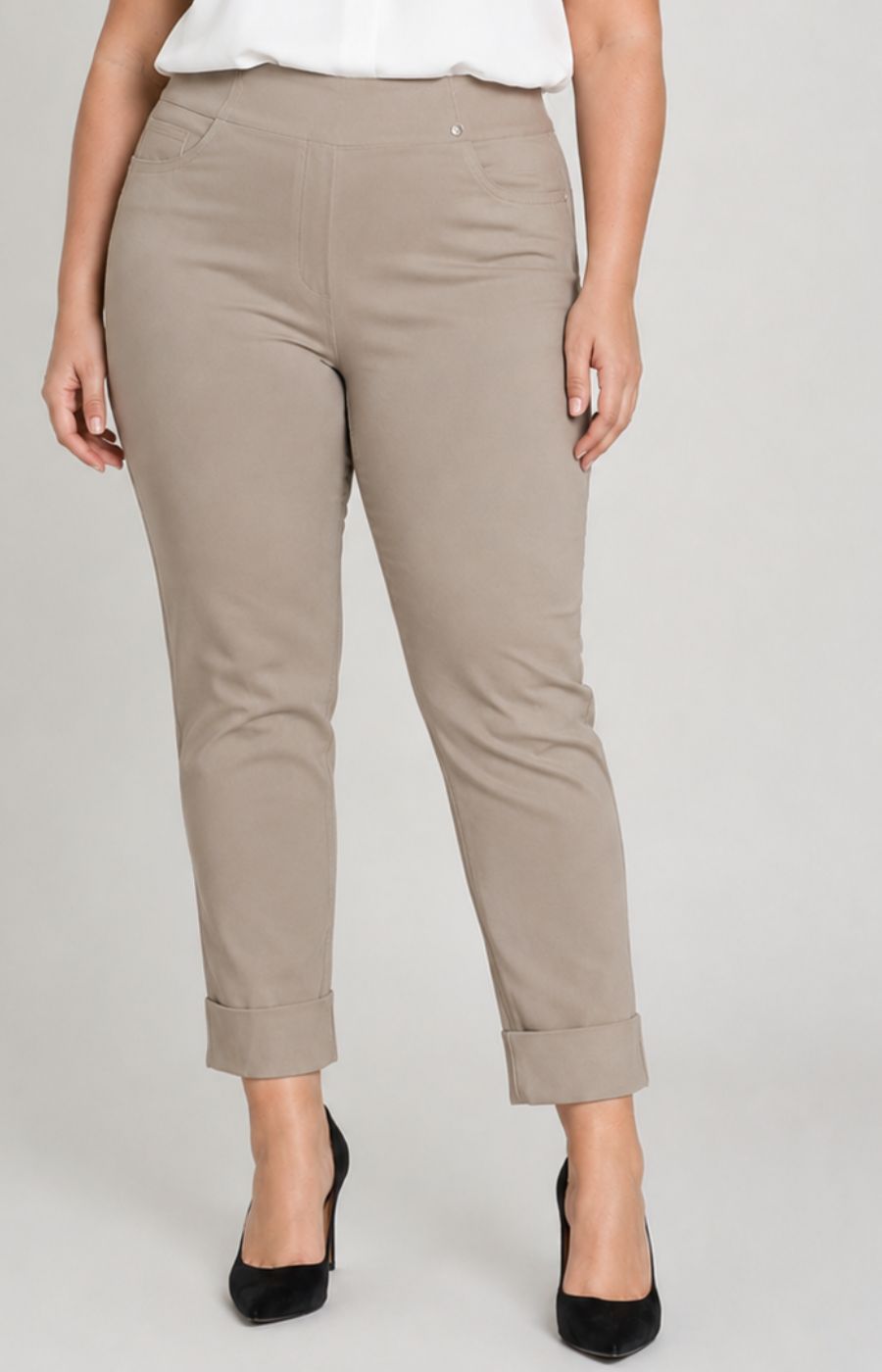 Robell 7/8ths Trousers in Taupe