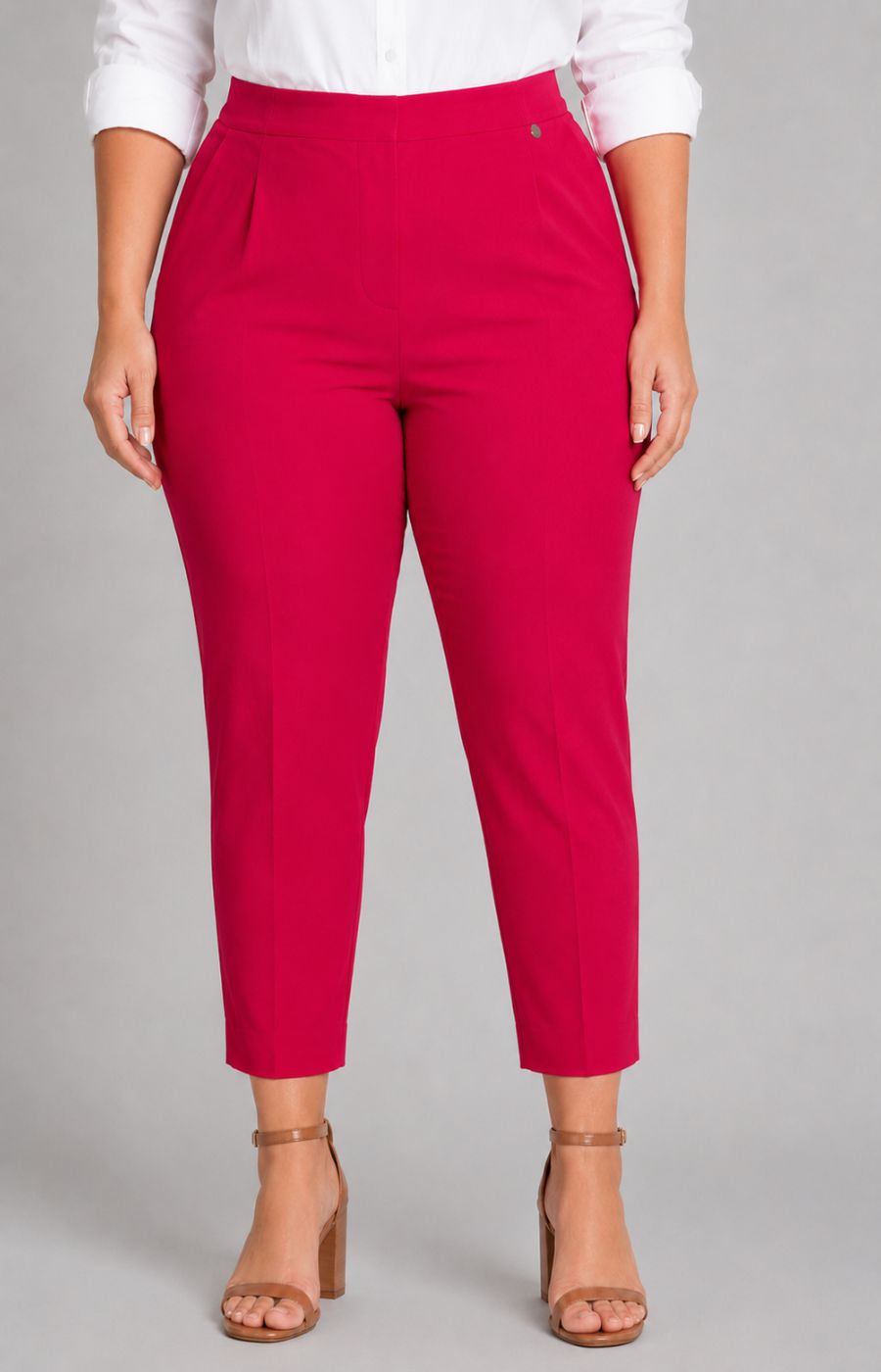 Robell Crop Trousers | Hot Pink