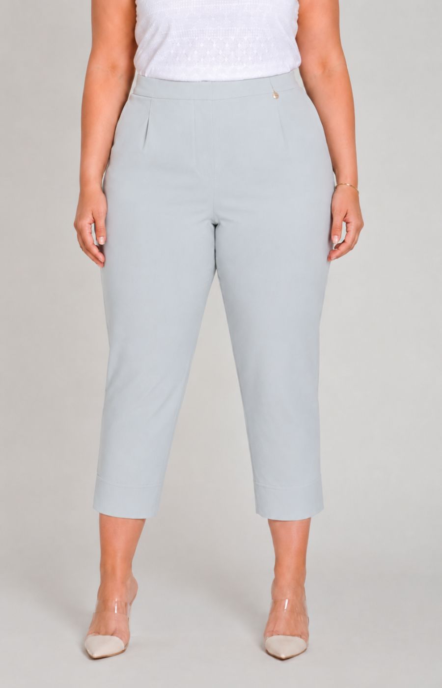 Robell Crop Trousers | Light Grey