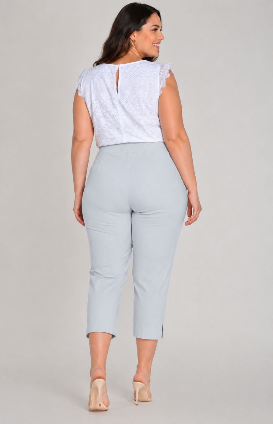 Robell Crop Trousers | Light Grey