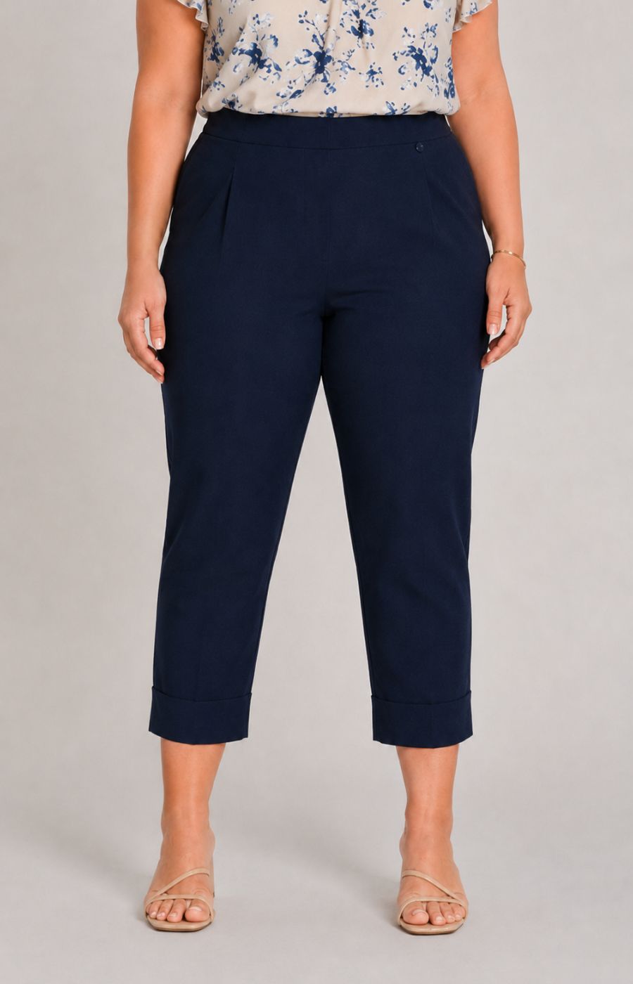 Robell Crop Trousers | Navy