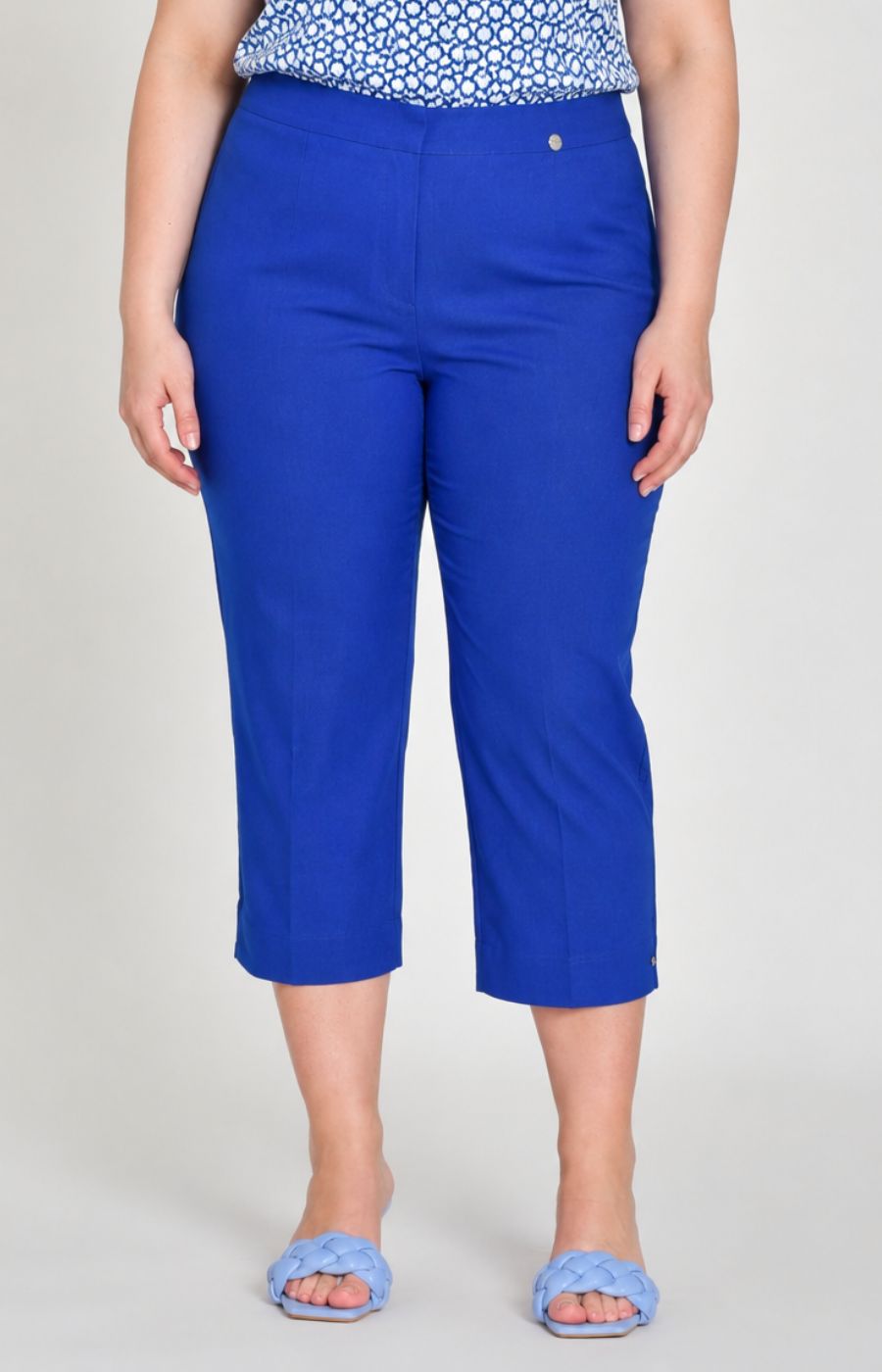 Robell Crop Trousers | Royal Blue