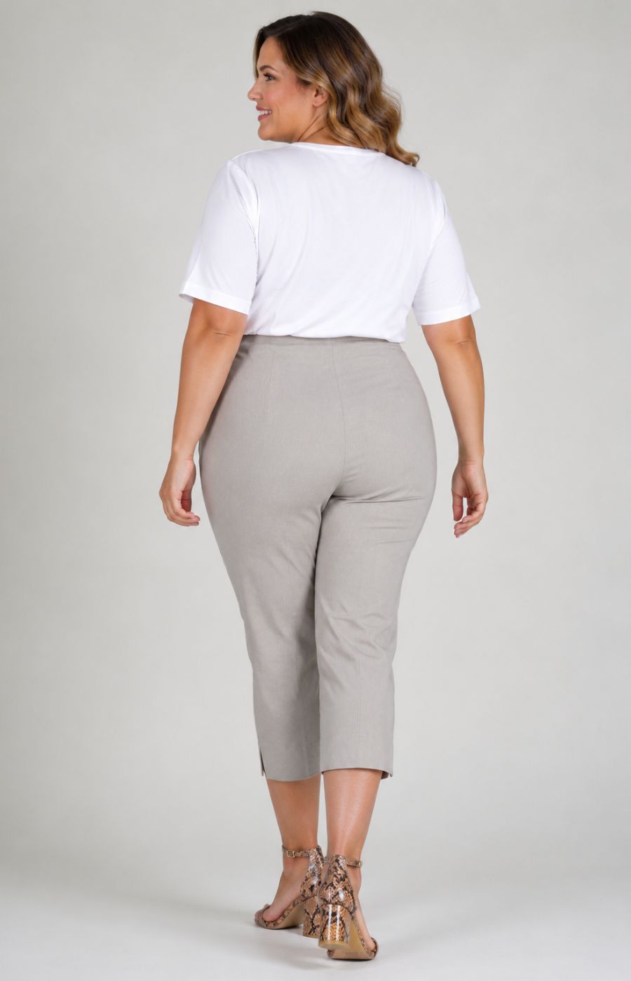 Robell Crop Trousers | Taupe