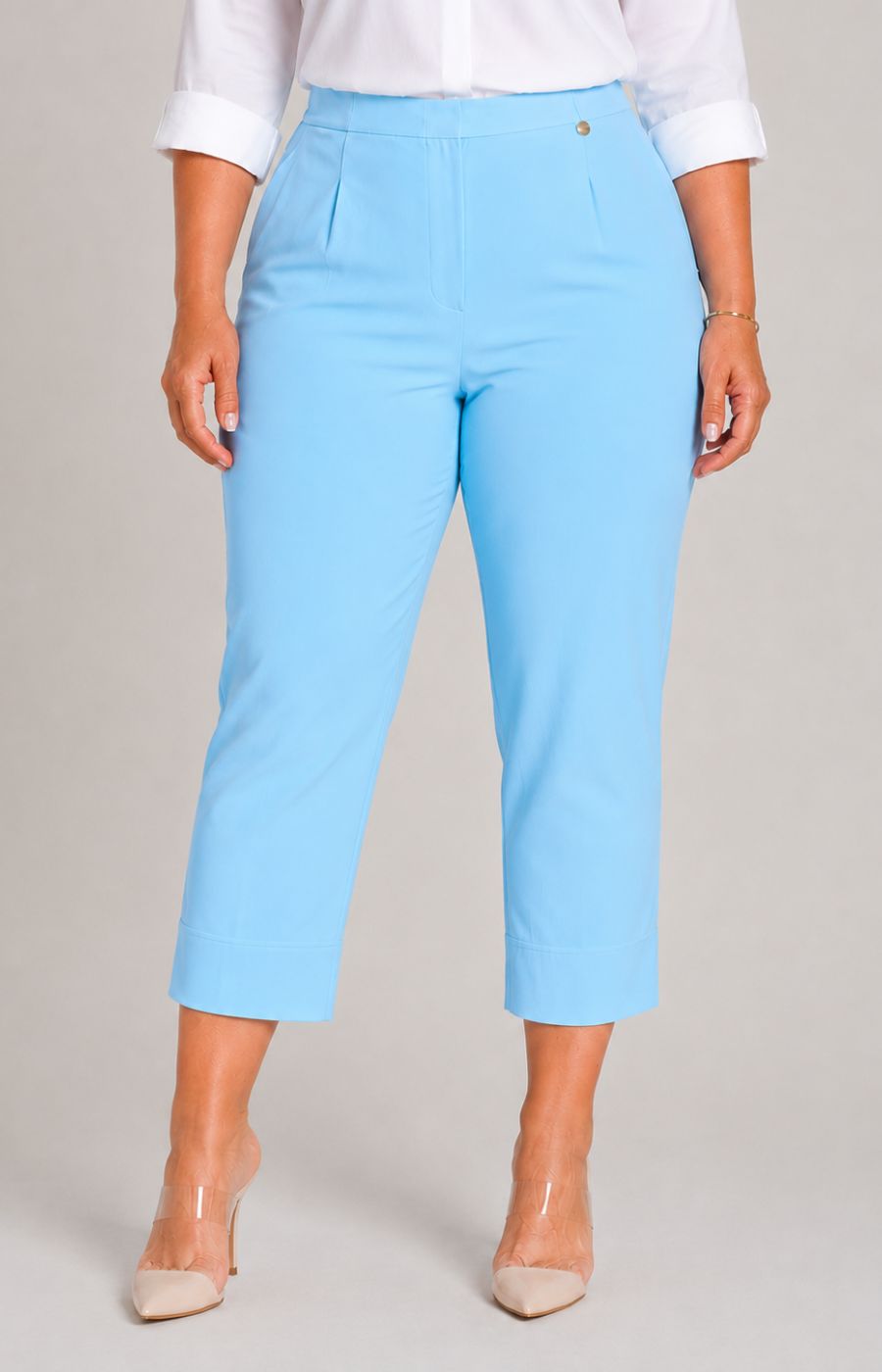 Robell Crop Trousers | Turquoise