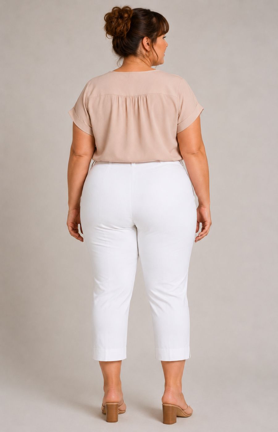 Robell Crop Trousers | White Denim