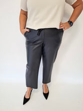 Robell Kati Leather Trousers in Charcoal