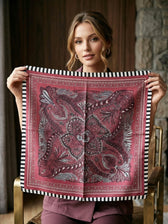 Robin Silk Scarf in Red. This image was created using AI
