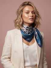 Roxie Silk Scarf in Navy